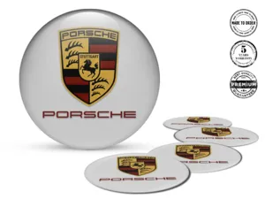 Porsche Decals on Wheels High-Quality Resin Labels